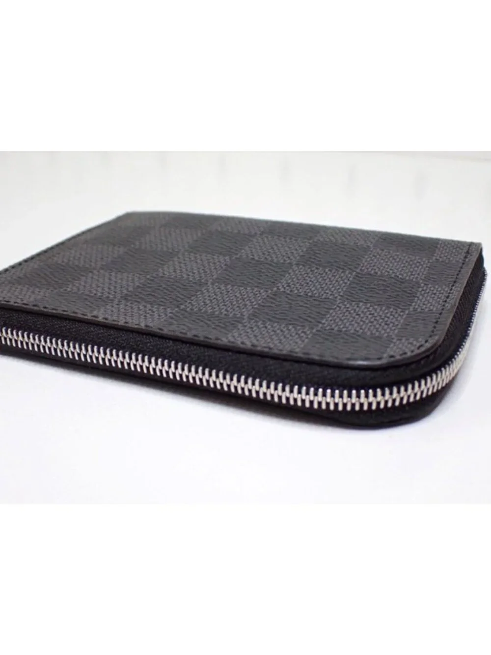 Louis Vuitton Coin Case Porte-Monnaie NM Black Damier Graphite Purse Silver
